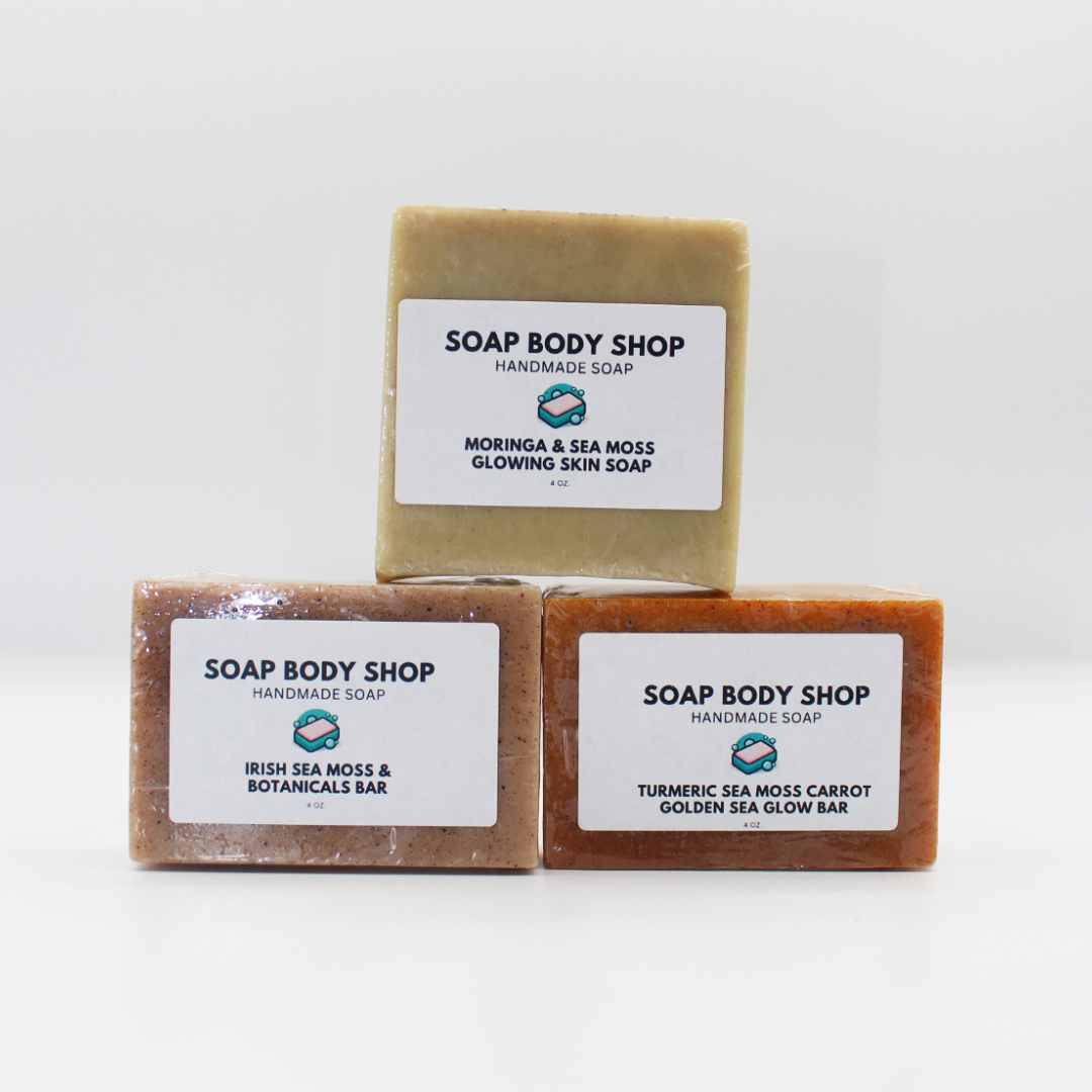Moringa & Sea Moss, Turmeric & Sea Moss Carrot, Irish Sea Moss Botanicals β 3 Piece- 4 oz