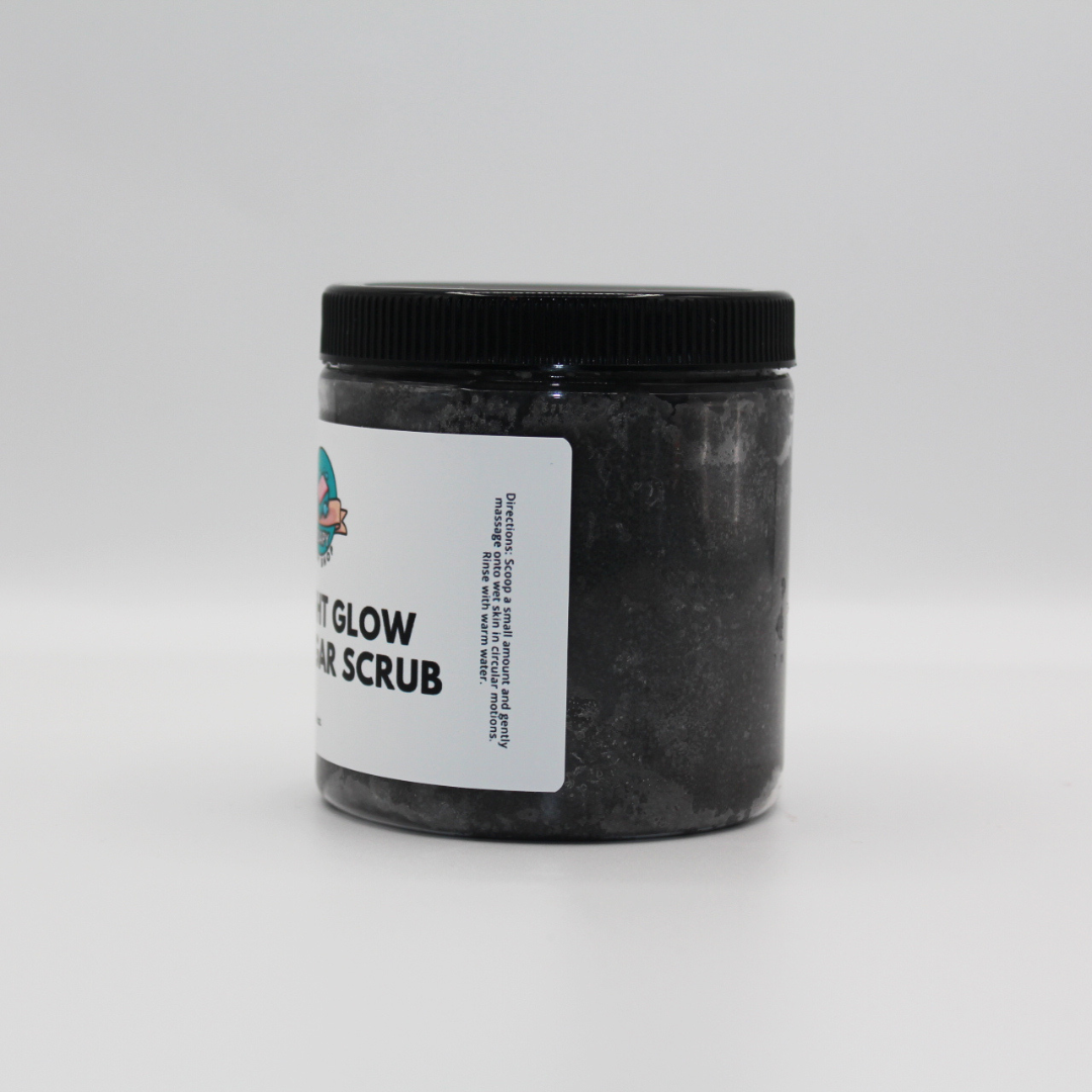 Midnight Glow Shea Sugar Scrub - Activated Charcoal, Tea Tree Oil, Apple Cider Vinegar, Shea Butter