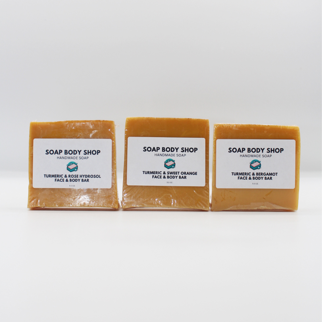 Turmeric & Bergamot, Turmeric & Rose Hydrosol, Turmeric & Sweet Orange - Gentle Formula - No Kojic Acid - 3.5 oz Each