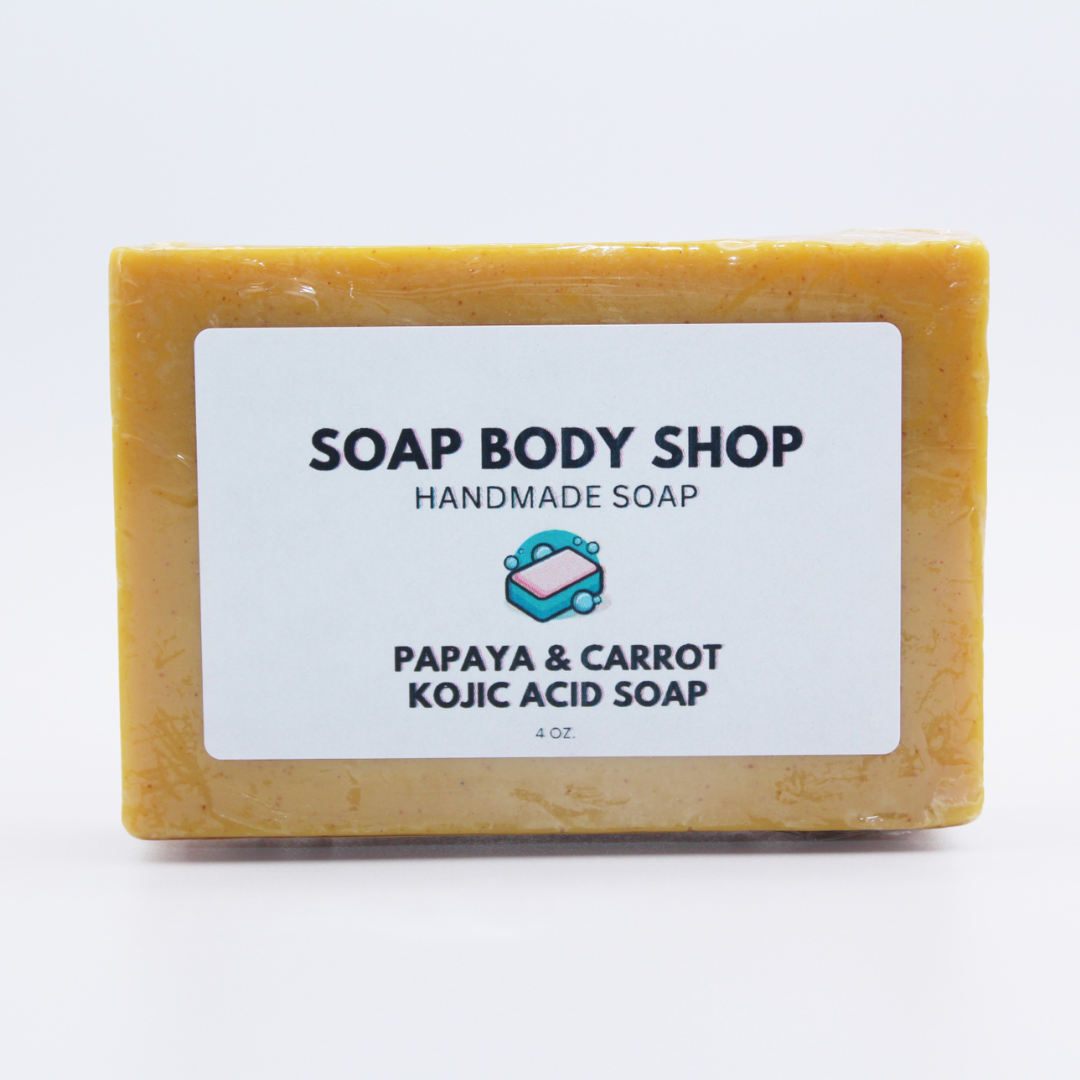 Papaya & Carrot Kojic Acid, Turmeric & Kojic, Activated Charcoal & Goat’s Milk – 3 Unscented Soap Set