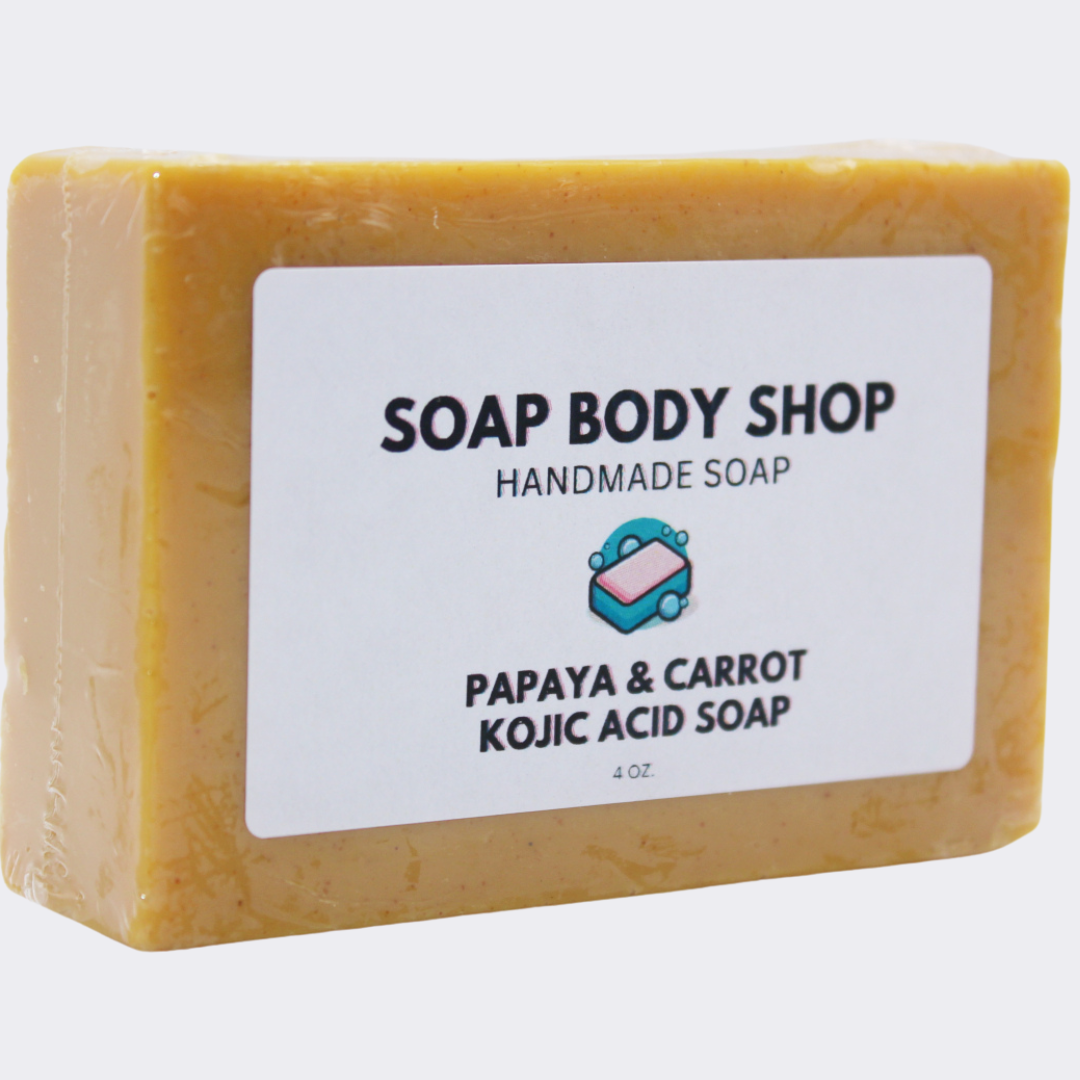 Papaya & Carrot Kojic Acid, Turmeric & Kojic, Activated Charcoal & Goat’s Milk – 3 Unscented Soap Set