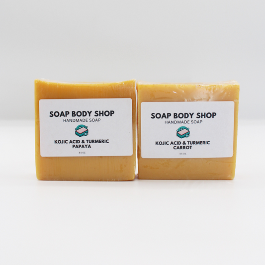 Kojic Acid & Turmeric Papaya, Kojic Acid & Turmeric Carrot – 2 Piece Unscented Gentle Formula - 3.5 oz Each