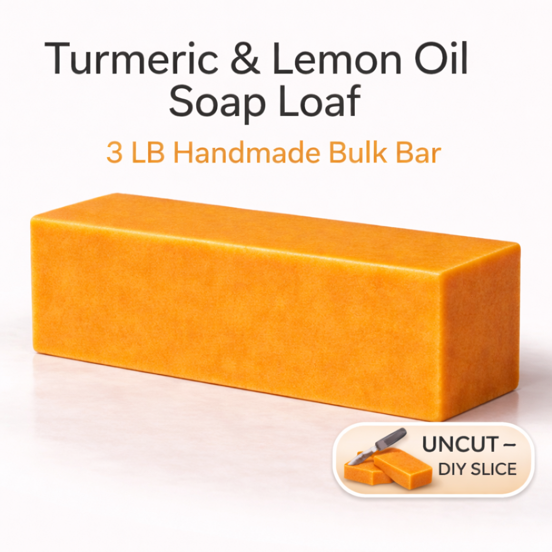 Turmeric & Lemon Essential Oil Kojic Soap Loaf - 3 LB (Uncut)