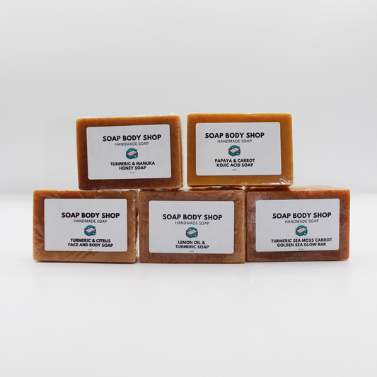 Turmeric & Manuka Honey, Turmeric & Sea Moss Carrot, Turmeric & Citrus, Turmeric & Lemon, Papaya & Carrot Kojic - 4oz