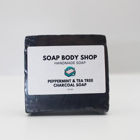 Peppermint & Tea Tree Charcoal Soap, 3.5 oz