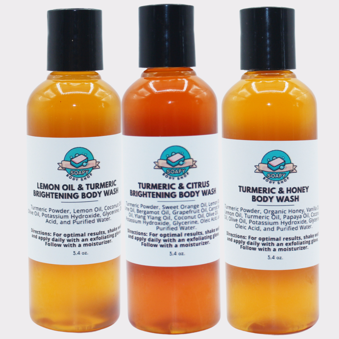 Turmeric Trio Set: Turmeric & Honey + Turmeric & Citrus + Lemon Oil & Turmeric (No Kojic) - 3.4oz Each