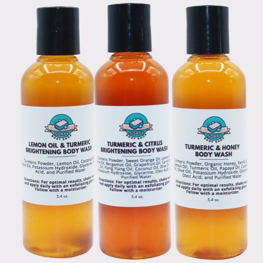 Turmeric Trio Set: Turmeric & Honey + Turmeric & Citrus + Lemon Oil & Turmeric (No Kojic) - 3.4oz Each