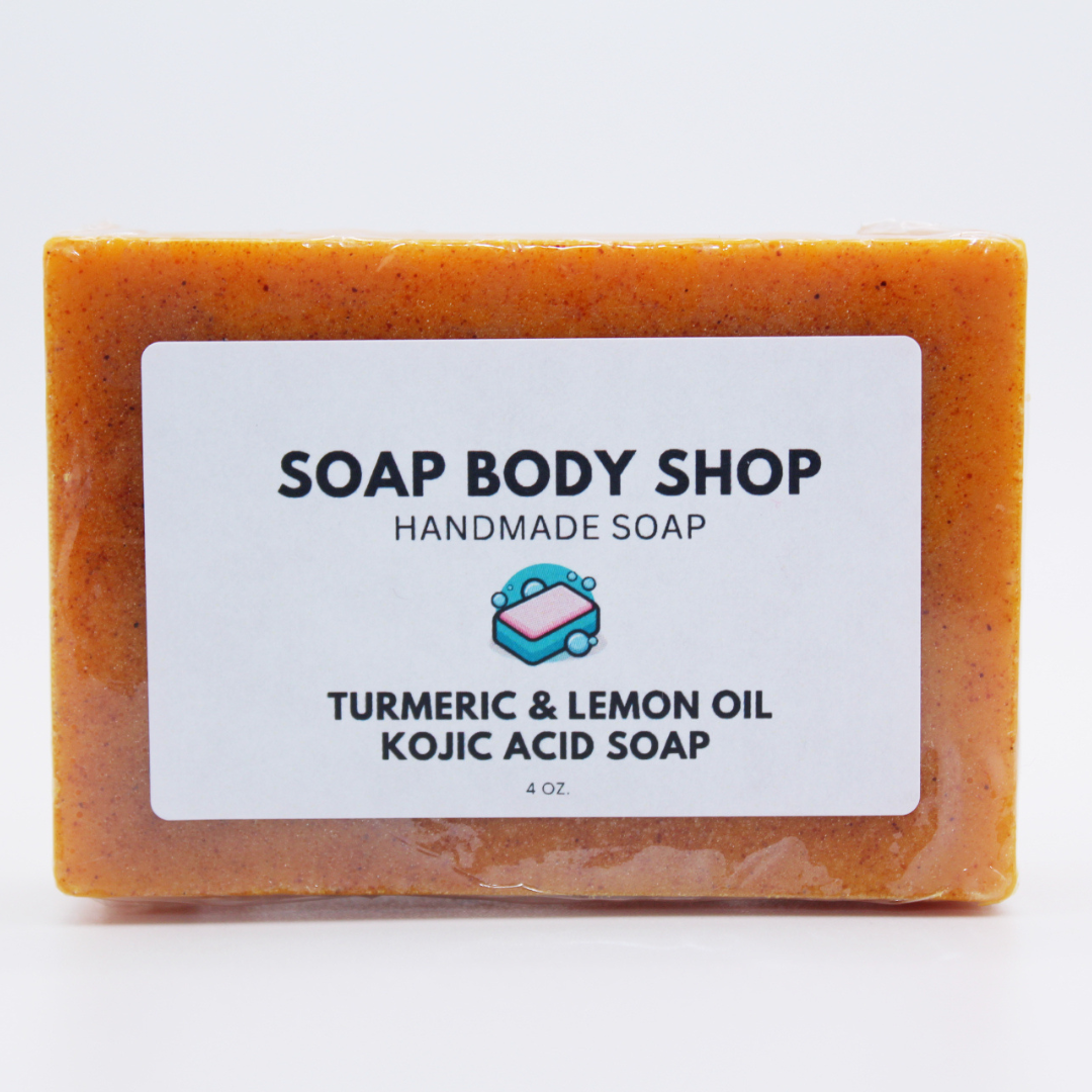 2-Piece Travel Size Turmeric & Kojic Acid Soap + Body Wash Set - Body Wash 3.4oz, Soap Bar 4oz