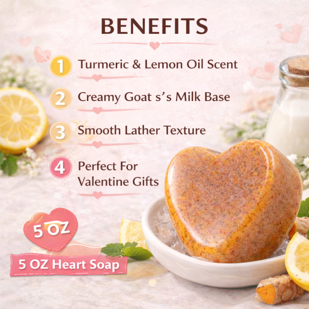 Heart-Shaped Turmeric Soap - 4 oz
